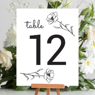 Papier Numéro de table du Mariage fleur sauvage