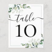 PAPIER NUMÉRO DE TABLE EUCALYPTUS POUR UNE RÉCEPTION DE M (Dos)