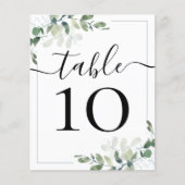 PAPIER NUMÉRO DE TABLE EUCALYPTUS POUR UNE RÉCEPTION DE M (Devant)