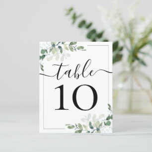 PAPIER NUMÉRO DE TABLE EUCALYPTUS POUR UNE RÉCEPTION DE M