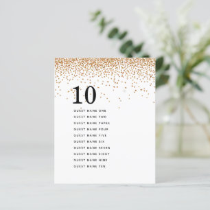 Papier Numéro de table Gold Parties scintillant Guest Nam
