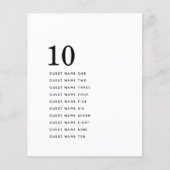 Papier Numéro de table Simple Minimalist Invitation Names (Devant)