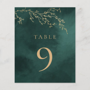 Papier Numéro de tableau du Mariage botanique Emerald Gre