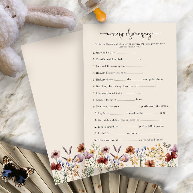 Papier Nursery Rhyme Jeu (Boho Floral Nursery Rhyme Game by Painted Paperie
)