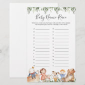 Papier Nursery Rhymes Baby shower Nom de la course Jeu (Devant / Derrière)