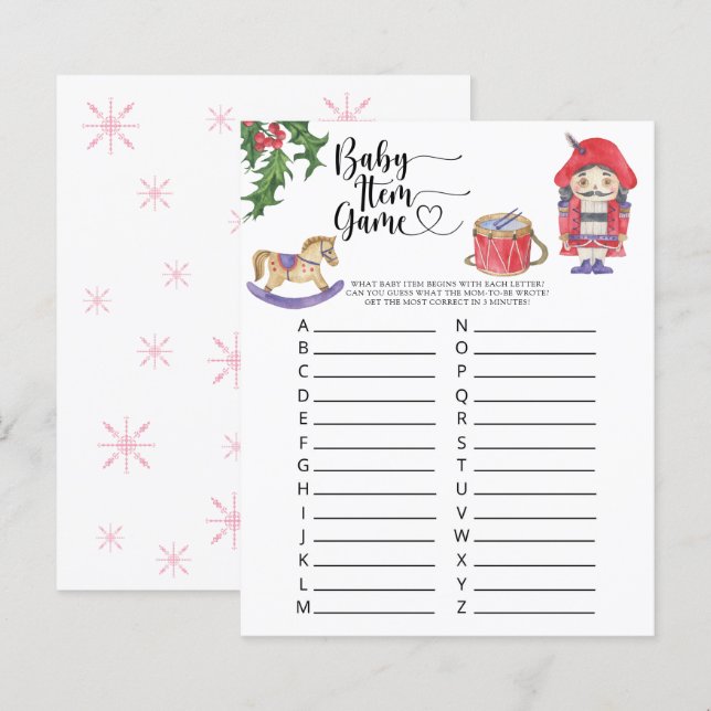 Papier Nutcracker - Baby Item Game (Devant / Derrière)