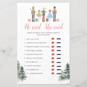 Papier Nutcracker Holiday Fête des mariées Il A Dit Qu'El