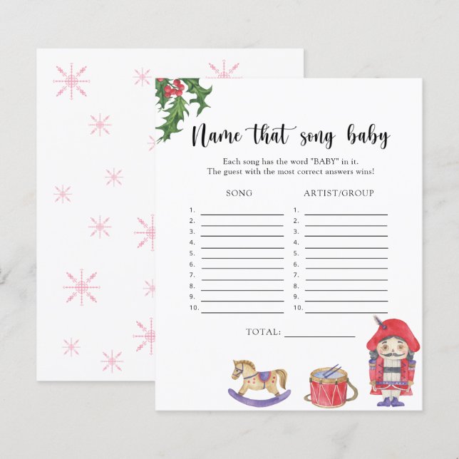 Papier Nutcracker - Nom que Baby Song (Devant / Derrière)