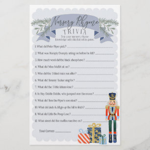 Papier nutcracker nurserme rime trivia baby shower jeu