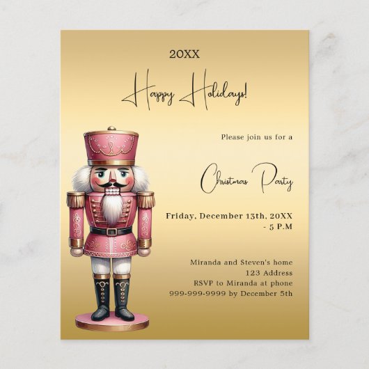 Papier Nutcracker or Noël invitation (Devant)