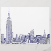 Papier NYC Skyline Etched 01 Blue (Devant)