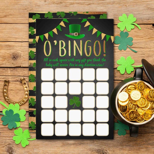 Papier O'Baby St. Patrick's Day Baby shower Bingo Jeu (Créateur téléchargé)