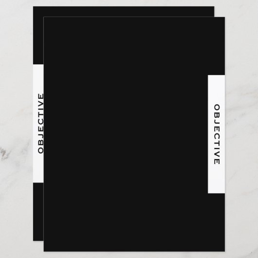 Papier Objectif | Séparateur de présentation | Noir & Bla (Devant / Derrière)