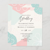 Papier Océan Abstrait Mariage de corail Inviter BUDGET (Devant / Derrière)