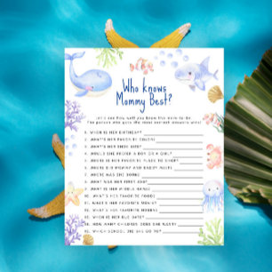 Papier Océan animal Sous la mer Qui connaît maman mieux