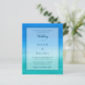 Papier Ocean Blue Green Beach Invitation de mariage (Debout devant)