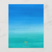 Papier Ocean Blue Green Beach Invitation de mariage (Dos)