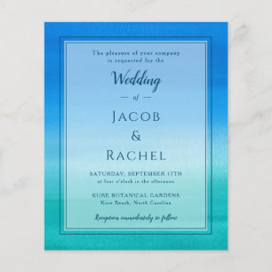 Papier Ocean Blue Green Beach Invitation de mariage