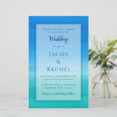 Papier Ocean Blue Green Beach Invitation de mariage (Debout devant)