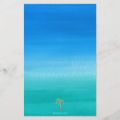 Papier Ocean Blue Green Beach Invitation de mariage (Dos)