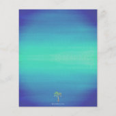 Papier Ocean Blue Green Tropical Palm Faire-part de maria (Dos)