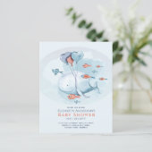 Papier Ocean Sea Life BABY SHOWER Blue Whale (Debout devant)