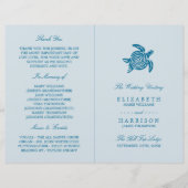 Papier Ocean Sea Turtle, Sea Blue Beach Wedding Program (Devant)