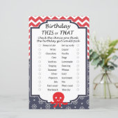 Papier Octopus Anniversaire ce ou ce jeu (Debout devant)