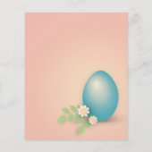 Papier OEuf de Pâques bleu parmi les fleurs et la lettre  (Dos)