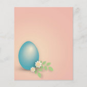 Papier OEuf de Pâques bleu parmi les fleurs et la lettre  (Devant)