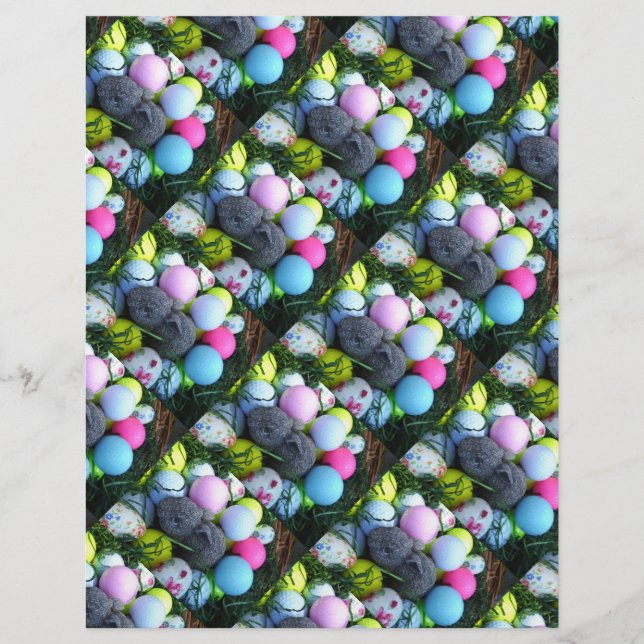 Papier Oeufs de Pâques, Ballons de golf de lapin (Devant)
