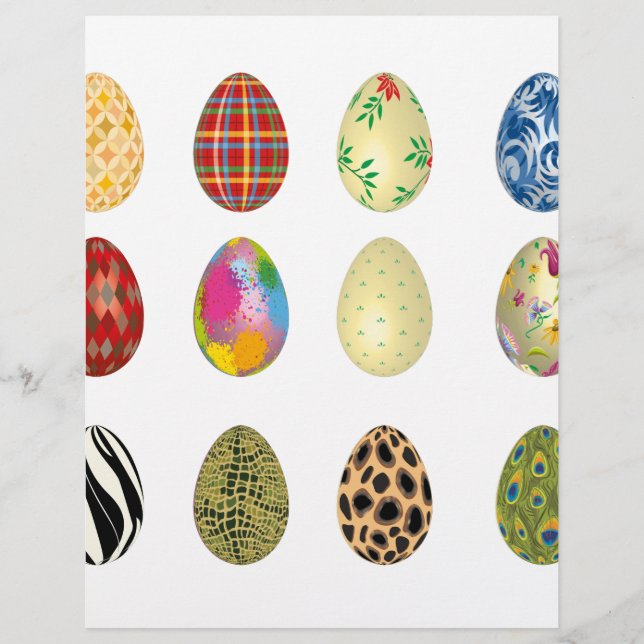 Papier oeufs de Pâques colorés (Devant)