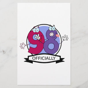 Papier Officiellement 98 Anniversaire.