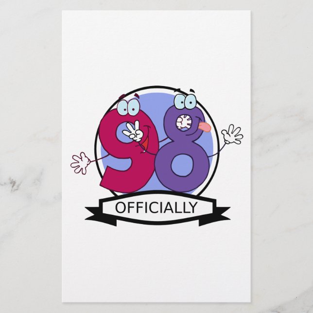 Papier Officiellement 98 Anniversaire. (Devant)