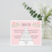 Papier Offre d'emploi pour femme de ménage de couleur ros (Debout devant)