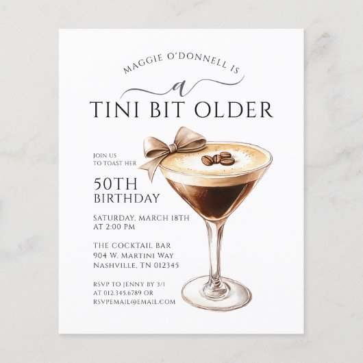 Papier OFFRE SPÉCIALE Un peu plus âgé Martini 50e anniver (Devant)