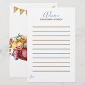 Papier Oh Baby Boy Little Citrouille Fall Baby shower Con (Devant / Derrière)