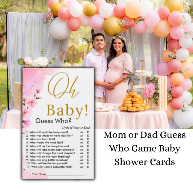 Papier Oh Baby Devinez Qui Joue Baby shower (Oh Baby Guess Who Game Baby Shower)