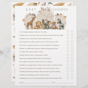 Papier Oh Baby Safari Animaux Boho jeu de Baby shower