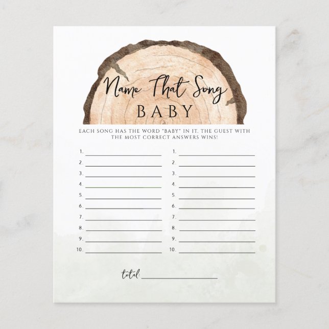 Papier Oh Baby Woodland Nom Rustique Ce Jeu De Chanson (Devant)