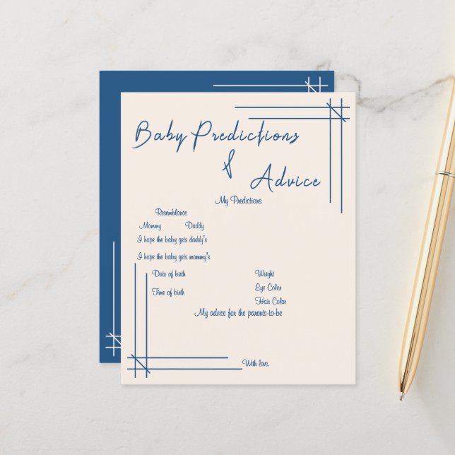 Papier Oh Bébé ! Jeu de prédictions et de conseils pour b (Devant/Arrière en situation)