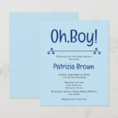 Papier Oh Boy Blue Baby Shower  Invitation (Devant / Derrière)