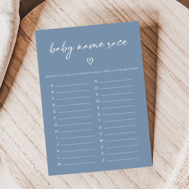 Papier Oh Boy Boho Minimalist Baby Shower Name Race Game (Modern Oh Boy Baby Shower Game)