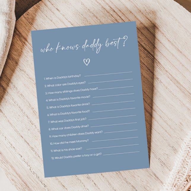 Papier Oh Boy Boho Minimalist Baby Shower Who knows Game (Modern Oh Boy Baby Shower Game)