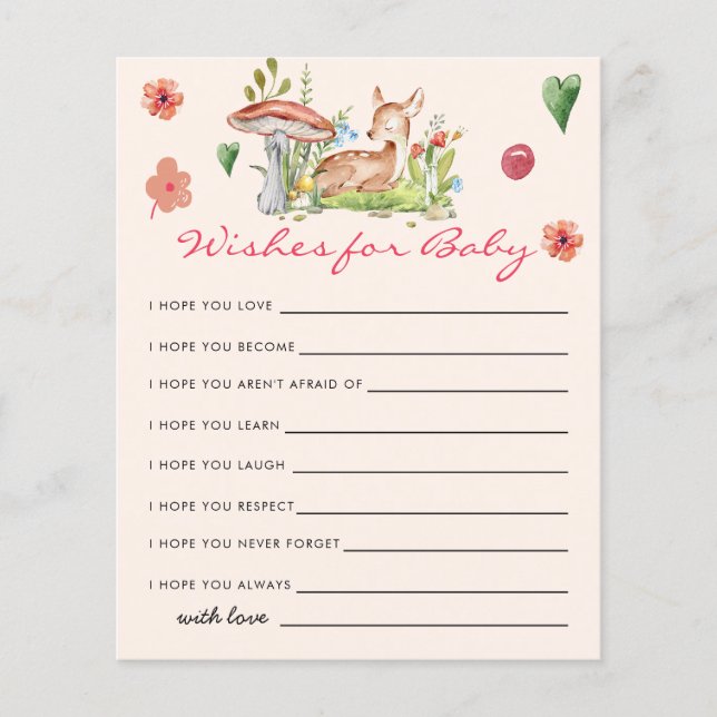 Papier Oh Deer Baby shower Game Wives for Baby Card (Devant)