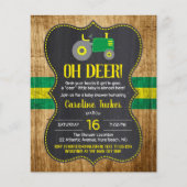 Papier Oh Deer Green Tractor Baby shower Invitation (Devant)