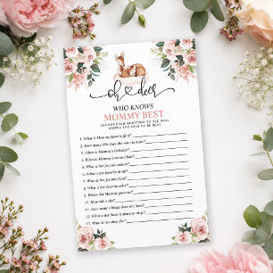 Papier Oh Deer Woodland Floral Qui Connaît le Mieux Maman