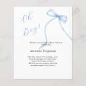 Papier Oh garçon bleu arc simple invitation Baby shower (Devant)