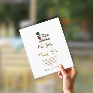 Papier Oh Garçon Canard Colvert Baby Shower Remerciements