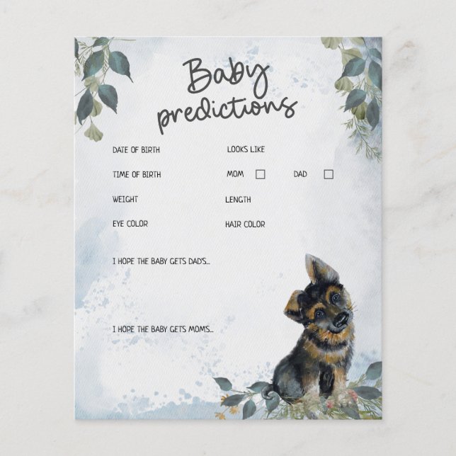 Papier Oh mon Dieu ! Chien Baby shower Baby Predictions J (Devant)